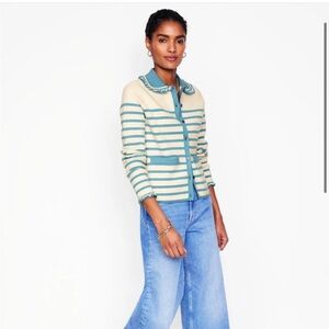 Boden Blue Jessie Frill Collared Cardigan